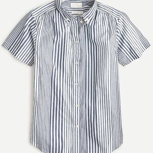 J.Crew Classic-Fit Short-Sleeve Striped Cotton Poplin Shirt